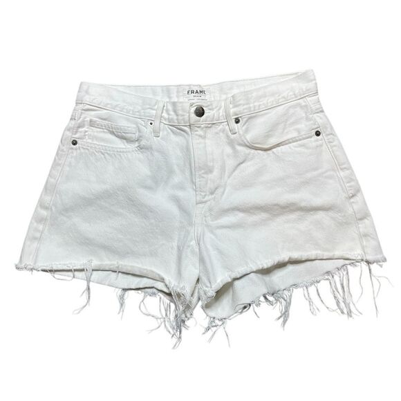 FRAME Le Brigette Shorts White Size 30 - Picture 1 of 5